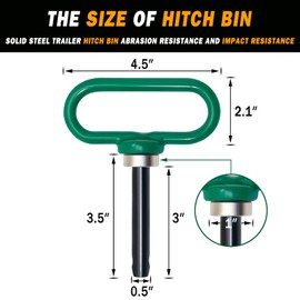 EilxMag Magnetic Hitch Pin, Lawn Mower Trailer Hitch Pins 1/2 Inch - Strong Heavy Duty Magnet Trailer Gate Pin for Mowers, Lawn Tractors, Towing Cargo, ATV - Simple One Handed Hook On & Off（Green）