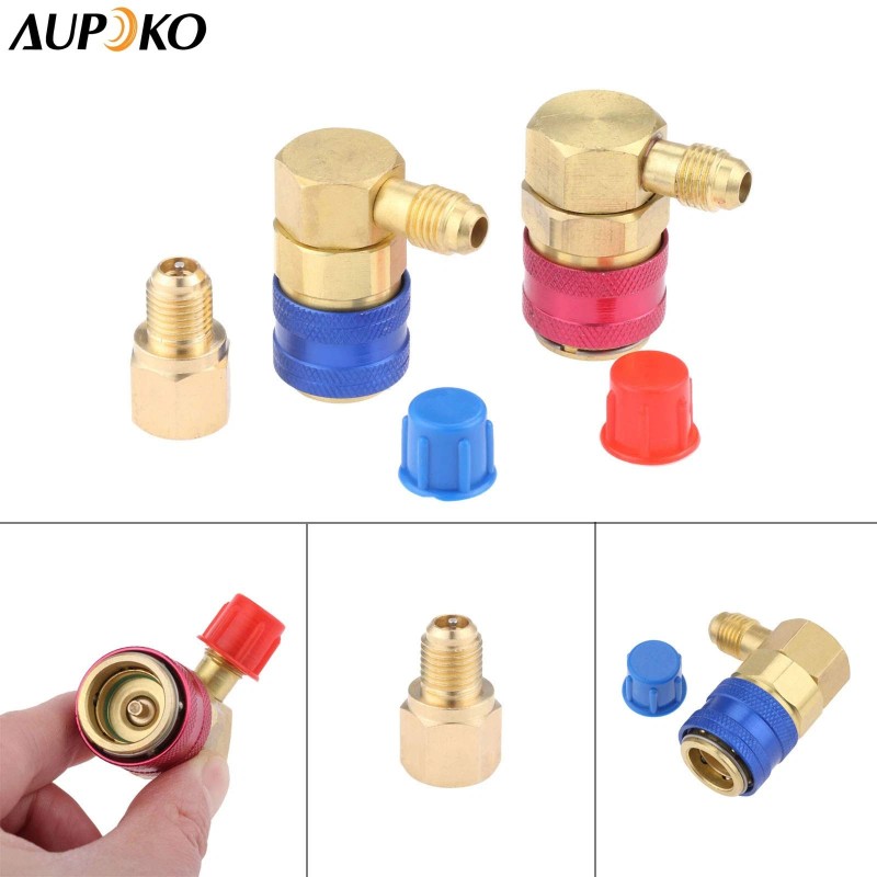 Aupoko R12 To R134a Conversion Quick Connect Coupler Kit, High/low