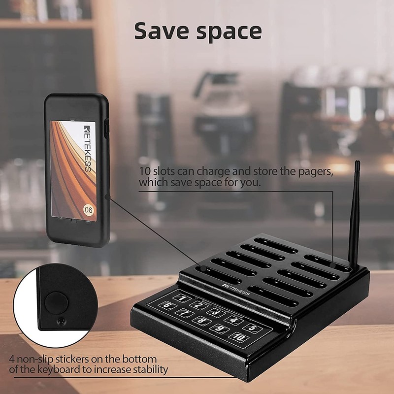Retekess TD174 Restaurant Buzzer System, Restaurant Waiting Pager, Set with