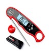 1 Piece Waterproof Digital Food Thermometer with Foldable Sensor, Red/Black/Blue