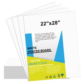 25 Pcs 22" x 28" Poster Board White Poster Paper Bulk, ROOKEA 250 GSM Thickness Vision Boards Smart Poster Board for School Arts Craft Projects Presentations Drawing Scrapbooking Blank Graphic Display