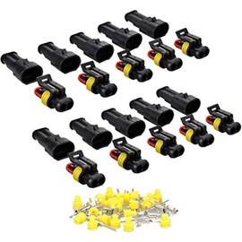 20 Piece Car Plug Set - Waterproof Connectors 2 Pin - Robust 2 Pin Plugs for Cars, Trucks, Motorcycles, Electrical Connection - Perfect for Car Repairs and Maintenance