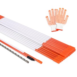 COLOtime 58 Inch Approx 5FT Driveway Markers with Reflective Tape 5/16 Inch Fiberglass Snow Stakes Driveway Reflectors for Snow Plowing 20 Pack