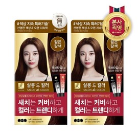 Elastine Salon de Color gray hair dye cream 100g dark brown 2pcs / 엘라스틴 살롱 드 컬러 새치 염색 크림 100g 짙은갈색 2개