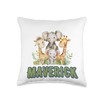 MAVERICK First Name Safari Nursery Theme Elephant Giraffe Throw Pillow