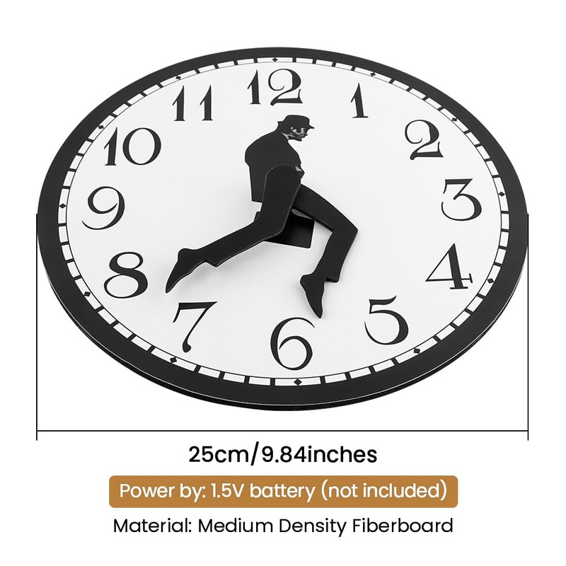 Silly Walk Wall Clock, 9.84‑Inch Silent Funny Creative Analog Clock