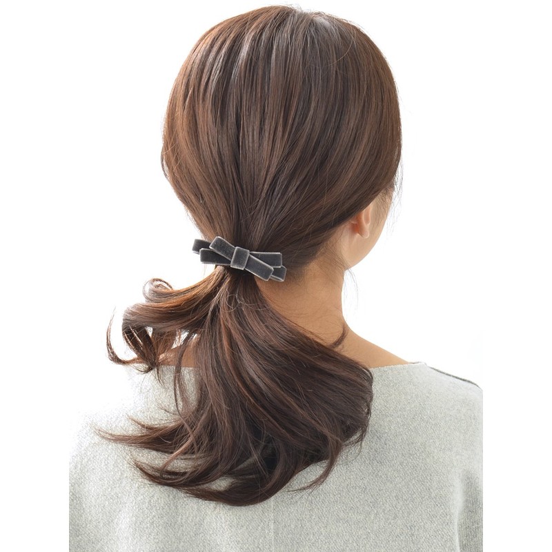 VINGTAINE H-770-GY- Velvet Ribbon Hair Elastic Simple Hair Accessories, Autumn