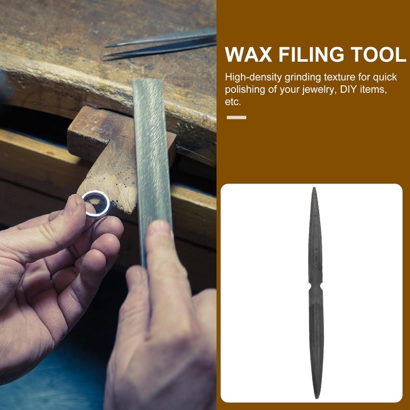 VILLCASE Half Round Wax File, 8'' Double Ended Flat Wax