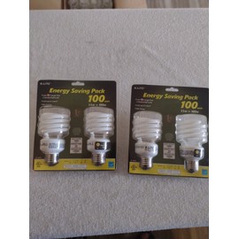 K-lite 100W Equivalent. 4 PACK  2700K Energy Saving Light Bulbs New 5 Year Life.