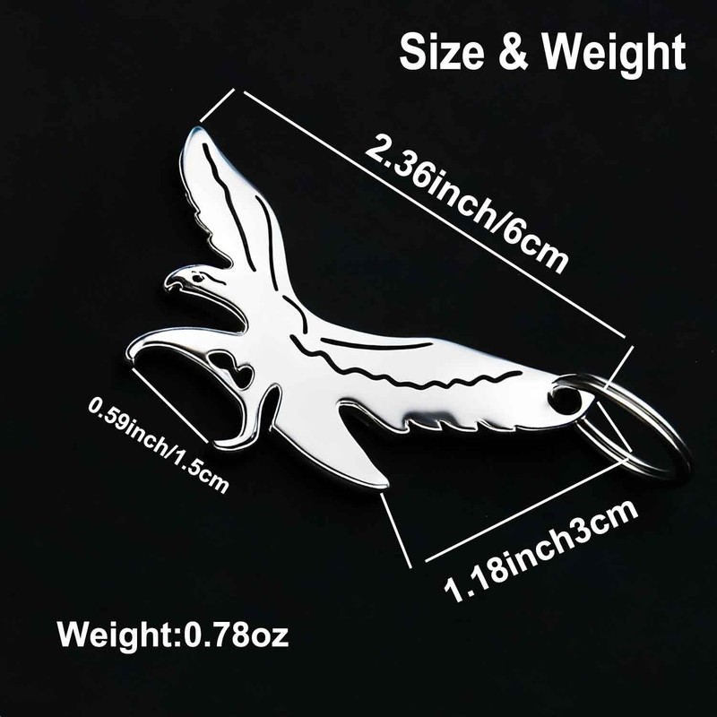 Bald Eagle Bottle Opener Keychain, Pocket EDC Beer Opener