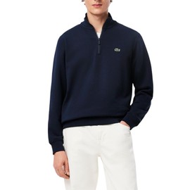 Lacoste Men's Core Collection Regular Fit Classic Zip Up Mock Neck Sweatshirt, Navy Blue, Large