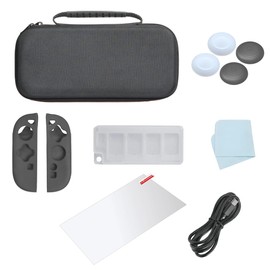 AZURAOKEY Carrying Case for Switch 2, 10-in-1 Accessories Bundle | Portable Storage Bag for Switch 2 & Accessories, Protective Shell, Screen Protector, Thumb Grips for Gaming on The Go