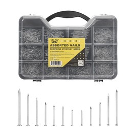 Mr. Pen- Nail Assortment Kit, 1500 Wrapped, Mixed 12 Sizes by the Brad & Flat Nails; Ideal for Picture Hanging