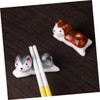 CIYODO 4Pcs Ceramic Dog Chopstick Holder Rests Cute Table Ornament