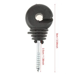 VinBee 60Pcs Black Electric Fence Insulator Screw-in Insulator Fence Ring Post Wood Post Insulator