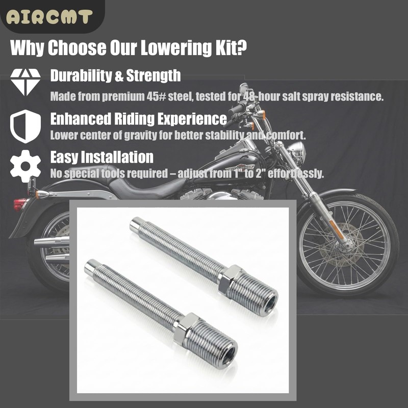 AIRCMT 45# 1-2'' Rear Adjustable Slam Lowering Kit Compatible With