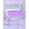 Wireless Keyboard and Mouse Combo with 7 Colored Backlits, Wrist