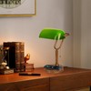 JCPYIUL Green Glass Bankers Lamp, Retro Desk Lamp with USB