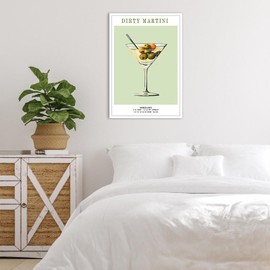 JMGHKL - Póster de cóctel de Martini sucio para pared, para bar, carrito, licor, bebidas, arte de pared, decoración del hogar, para bar, pub, cocina, club, cócteles, carteles de bar, 8 x 12 pulgadas,