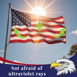 American Flag 3x5FT Outdoor Heavy Duty, American Flag with Embroidered Stars, Heavy 210D Oxford Flag, Sewing Stripes, Brass Buckles, Bright Colors Outdoor and Indoor, All Weather Protection