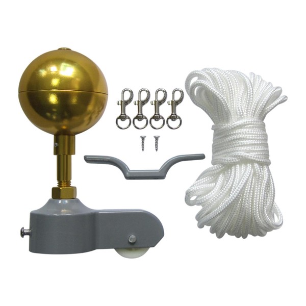 Fenteer Flagpole Hardware Replace Parts Set 37.7 ft Rope Replacement