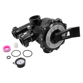 SP0715X62 Multiple Port 6-Position Control Valve with Gauge,2 Inch Side Mount (Sand),Compatible with Hayward Pro-Series Vari-Flo.