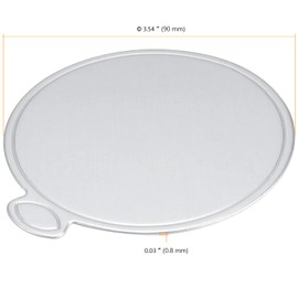 SEUNMUK 400 Pack 3.5 Inch Round Silver Cardboard Mousse Cake Base, Mini Food Grade Grease-Proof Disposable Silver Cardboard
