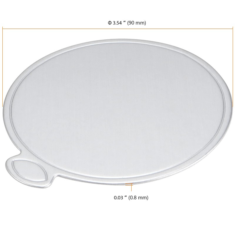 SEUNMUK 400 Pack 3.5 Inch Round Silver Cardboard Mousse Cake