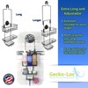 Gecko-Loc Extra Long Adjustable Hanging Shower Organizer with Deep Shelf