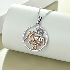 UCADRIT Mother Daughter Necklace Sterling Silver Gifts from Daughter for Mum, Sterling Silver