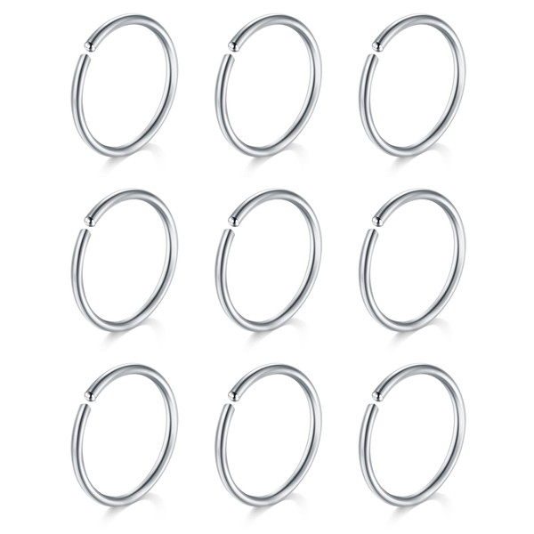 MODRSA Silver Nose Rings - Hoop Nose Ring & Earrings
