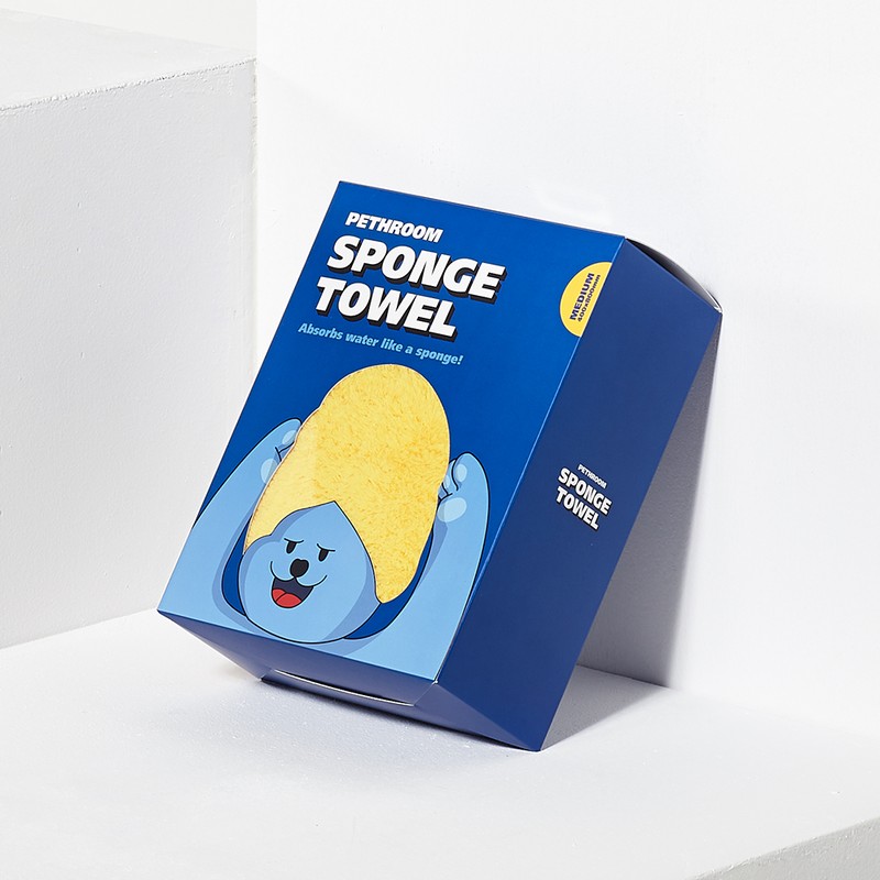 PETHROOM [Pesroom] Sponge Towel (M) Microfiber Towel for Dogs/Cats