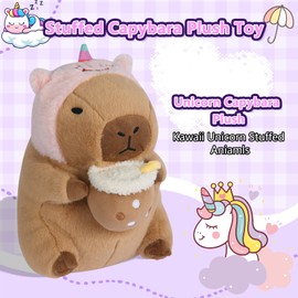 Acgtrick Cute Capybara Plush Soft Capybara Plushies Toys Kawaii Unicorn Capybara Stuffed Aniamls Toys for Girls Kids Adults Birthdays Valentines Gift 12 inch