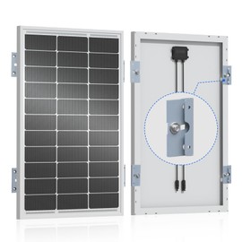 ECO-WORTHY 100W Solar Panel with Upgraded Pull-Out Bracket, Simple Installation Process,Monocrystalline PV Module Power Charger for RV Camper Marine Home Rooftop Off-Grid（Newbie Friendly）