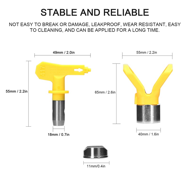 Airless Paint Nozzles Set Reversible Spraying Machine Tips Airless Paint