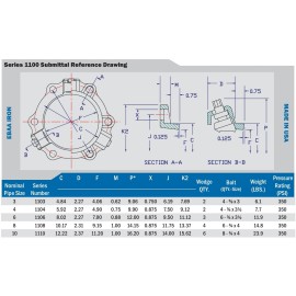 EBAA Iron 1108DSC Megalug 8" Mechanical Joint Wedge Restraint for DI Pipe NeW