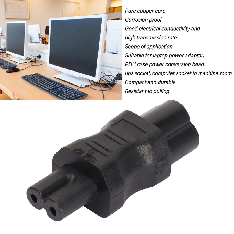 4PCS IEC320 C6 to IEC320 C7 Power Adapter Plug and