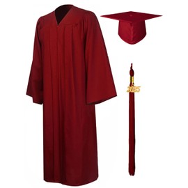 GraduationMall Graduation Talar Graduation Hat and Tassel 2025 for College and Bachelor Academic Talar with Hat 12 Colours, maroon