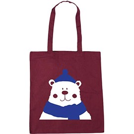 Hippowarehouse Polar bear scarf Tote Shopping Gym Beach Bag 42cm x38cm, 10 litres