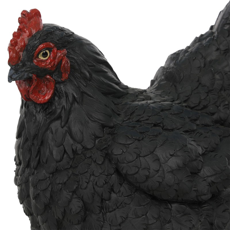 Alpine Corporation WFM100HH-BK Outdoor Rustic Resting Hen Garden Statue, 8"