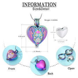 zeqingjw Pet Cremation Jewelry for Ashes Pendant Paw Print Pet Heart Urn Necklace Memorial Keepsake Jewelry for Pet/Dog's/Cat's Ashes, metal, stainless-steel, ZE-1Q8455-1-C