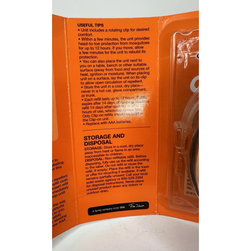 OFF! Clip-On Mosquito Repellent Fan Unit with 1 Refill, 12
