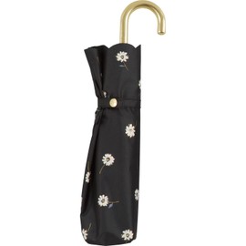 [2023] Wpc. 801-17387-102 Parasol Light Shielding Gold Line Margaret Mini Black Folding Umbrella, 21.7 inches (55 cm), Women's, For Rain or Shine, Light Shade, UV Protection, 100% Floral, Natural,