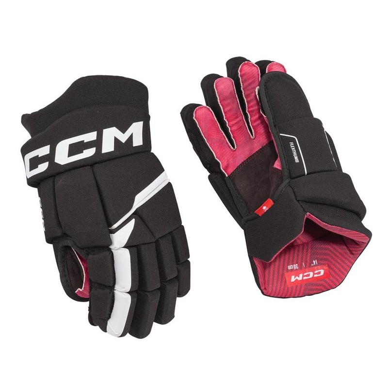 CCM Next Ice Hockey Gloves Senior (Black/White, Size: 14)