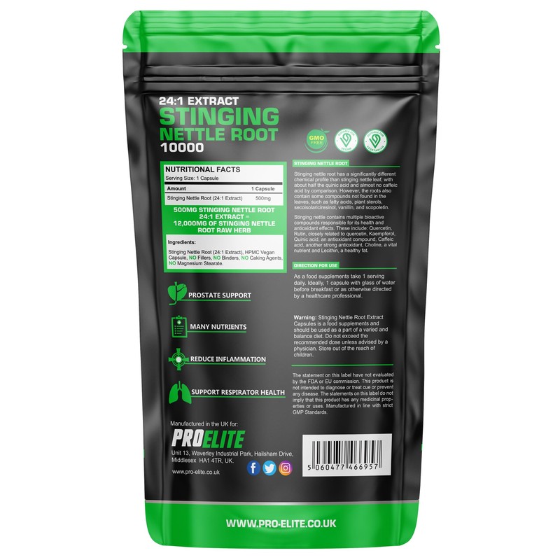 Stinging Nettle Root | 30 Capsules Vegan - 24:1 Extract