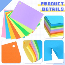 Tecmisse 160 PCS Index Card 4 x 6 Inches, 180 GSM Thick Punched Flash Cards, Blank Note Cards, Colored Study Cards for School Learning and Office Supplies, 8 Colors