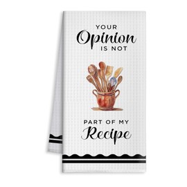 Humor Kitchen Towel, Funny Waffle Weave Kitchen Towel, Humorous Gifts Cloth Hand Towels for Kitchen, Funny Tea Towel, Humor Towel for Cooking Baking Home Decor, Birthday Housewarming Gifts 16×24 Inch