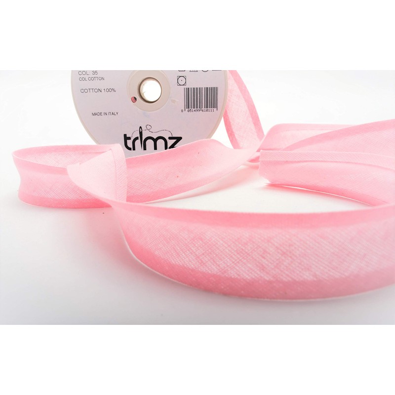 Inastri 25/5/5 mm Cotton Bias Binding, Pink