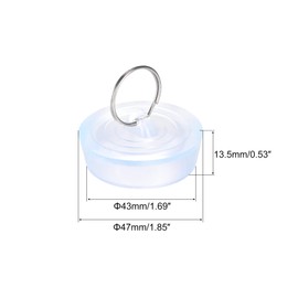 uxcell Rubber Sink Plug, 5pcs Clear Drain Stopper Fit 1-3/4" to 1-13/16" Drain with Hanging Ring for Bathtub Kitchen and Bathroom