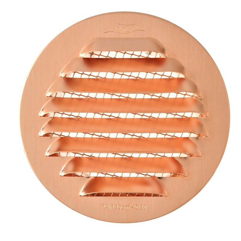 La Ventilation GTR80R Round Grille Copper 106 mm